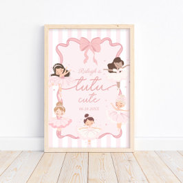 Tutu Cute Girls' andra Ballerina Birthday Välkomme Poster