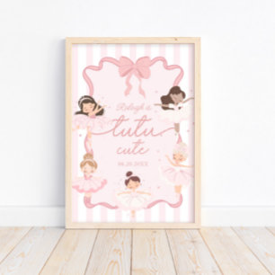 Tutu Cute Girls' andra Ballerina Birthday Välkomme Poster