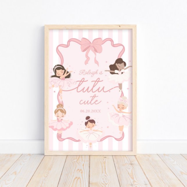 Tutu Cute Girls' andra Ballerina Birthday Välkomme Poster (Skapare uppladdad)