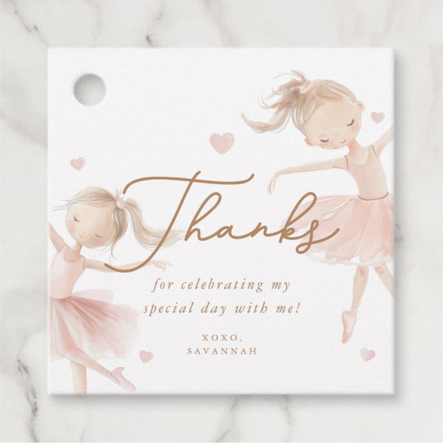 Tutu Cute Girls' Second Ballerina Birthday Gåvor Etiketter (Framsida)