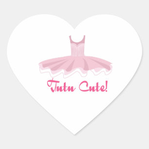 Tutu Cute Hjärtformat Klistermärke