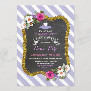 Tutu Cute Lila Lilac Ballet Baby Shower Inbjudan