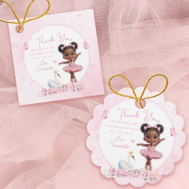 Tutu Cute Pink Ballerina Birthday - Afro Princess Gåvor Etiketter