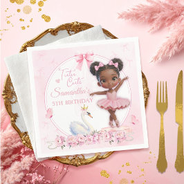 Tutu Cute Pink Ballerina Birthday - Afro Princess Pappersservett