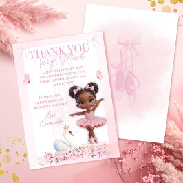 Tutu Cute Pink Ballerina Birthday - Afro Princess Tack Kort