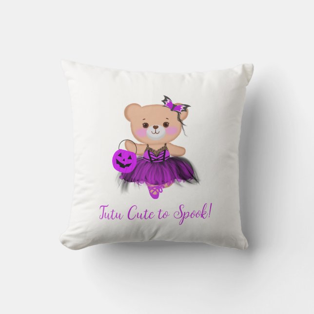 Tutu Cute to Spook! Nalle Witch Ballerina Kudde (Framsida)