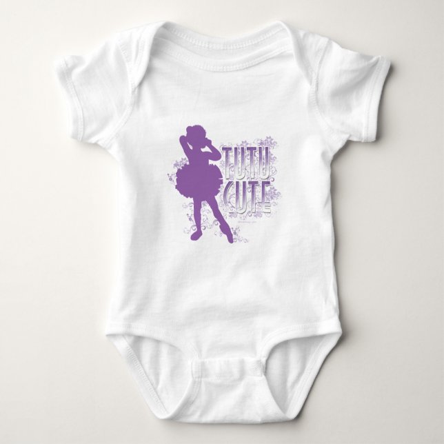 Tutu Cute (Violet) Baby Bodykostym T Shirt (Framsida)