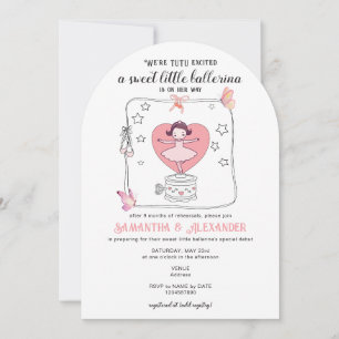 Tutu Excess Ballerina QR-Visning, babyskor Inbjudningar