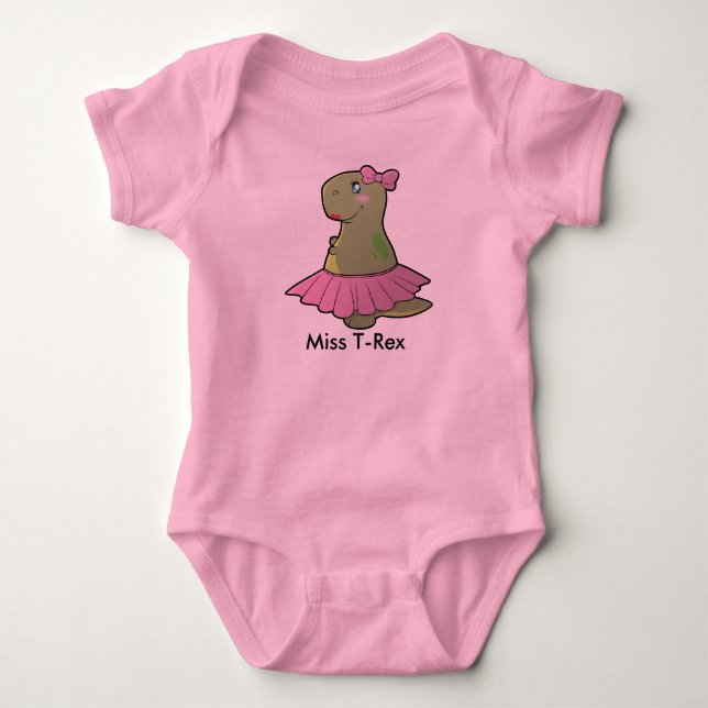 Tutu för flickaDinosaurFröcken T-Rex Bodysuit Tee (Framsida)