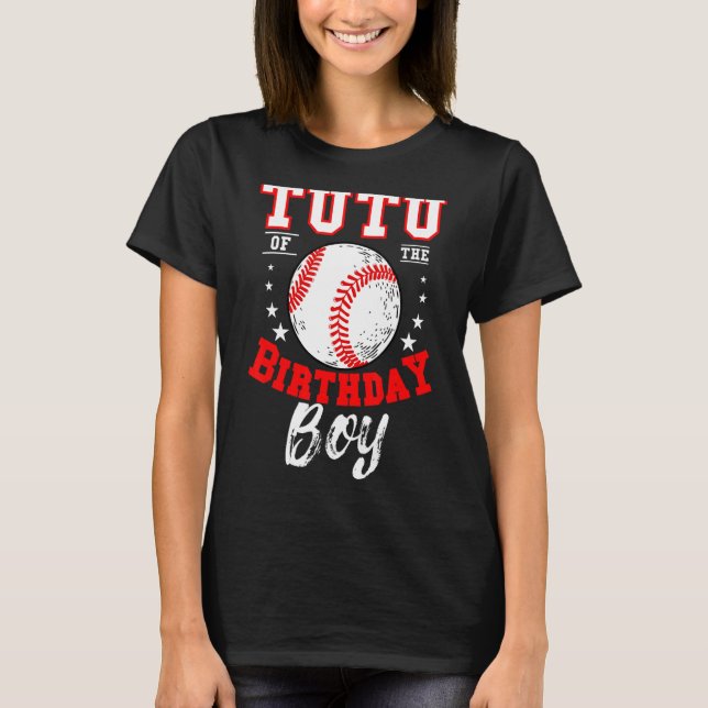 Tutu från födelsedagspojken Baseball Theme Bday Ce T Shirt (Framsida)