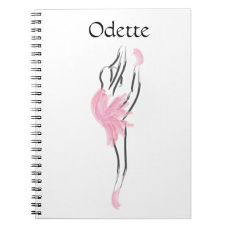 Tutu Kärlek Ballerina Notebook Odette Anteckningsbok Med Spiral