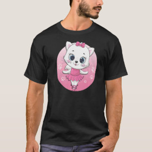 Tutu Kitten Cat Ballerina Stage Graphic Ballet Cat T Shirt