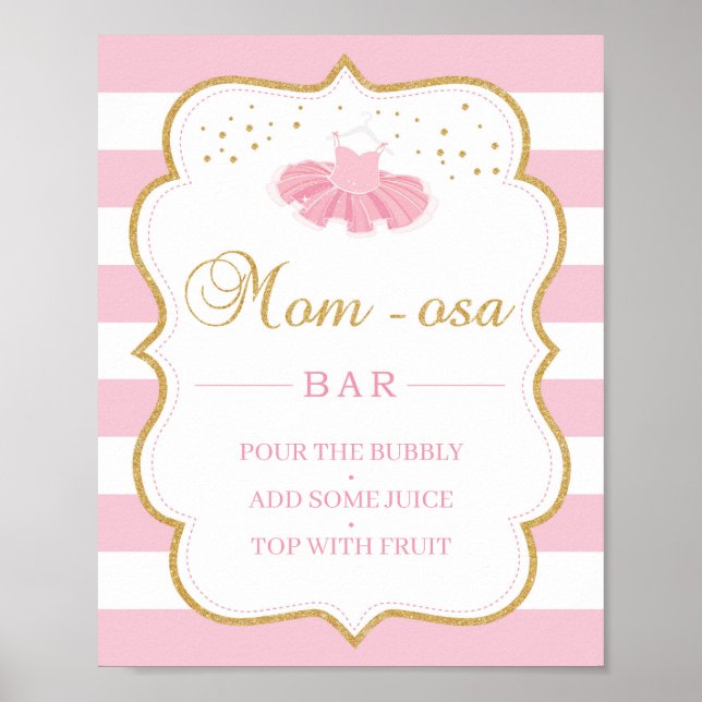 Tutu-klädbabyduschen mamma-osa pub-skylt poster (Framsidan)