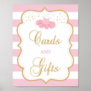 Tutu-klänning, babyduschkort och presentkort poster