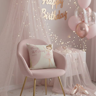 Tutu Pink Ballerina Ballet Dancer Girl Birthday Kudde