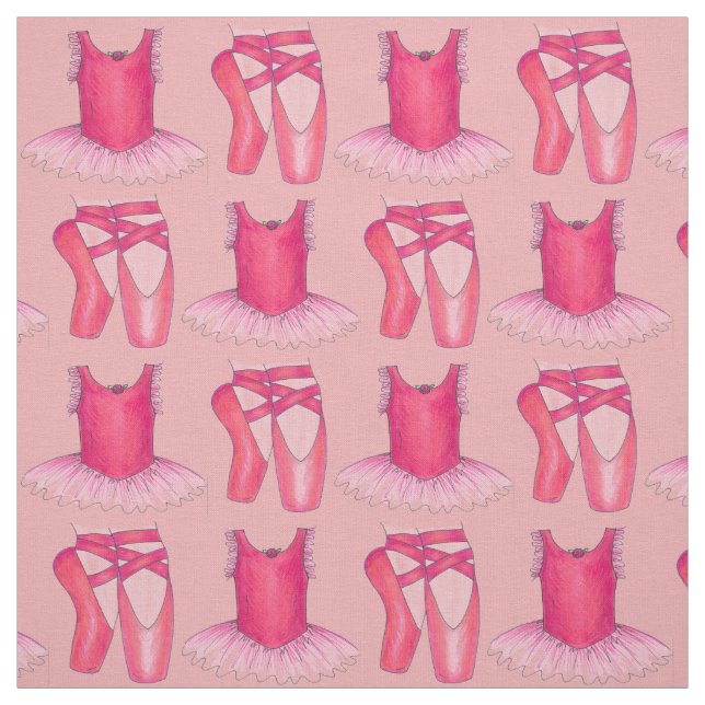 Tutu Pointe Shoe Rosa Ballet Ballerina Dance Class Tyg (Provkarta)