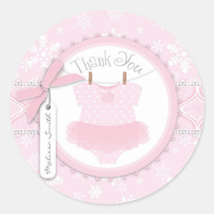 Tutu Polka Dot Jumper & Winter Snowflake Tack Runt Klistermärke