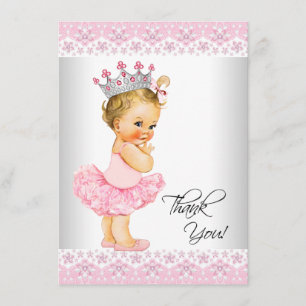 Tutu Prinsessa Baby Shower Tack Kort
