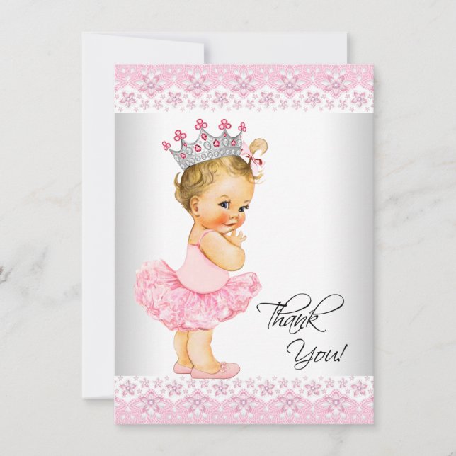 Tutu Prinsessa Baby Shower Tack Kort (Framsida)