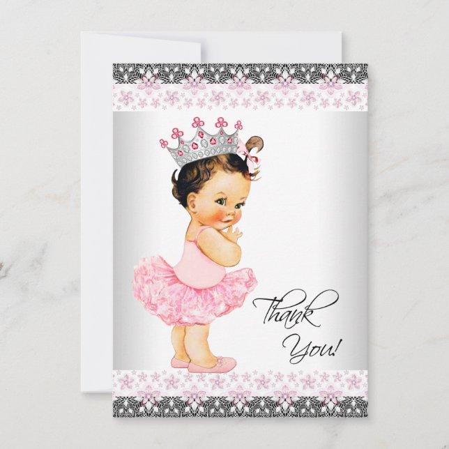Tutu Prinsessa Baby Shower Tack Kort (Framsida)
