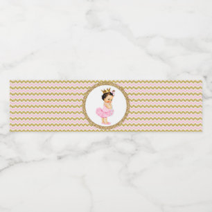 Tutu Prinsessa Baby Shower Vattenflaska Etiketter