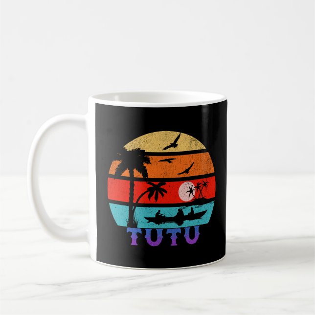 Tutu Retro Sunset Ocean Grandfather Kaffemugg (Vänster)