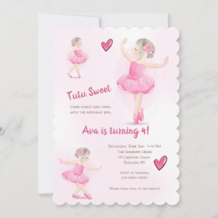 Tutu Söt Ballerina Inbjudan