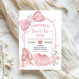 Tutu Söt Ballerina Rosa Coquette Andra Födelsedag Inbjudningar