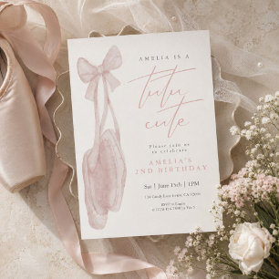 Tutu Söt Ballerina Skor Flicka 2-årsdag Inbjudningar