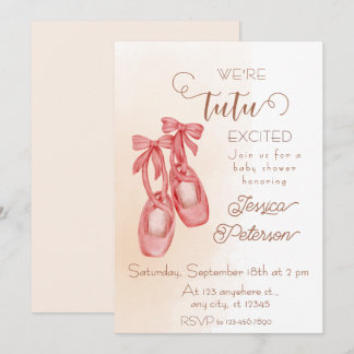 Tutu upphetsad ballerina baby shower inbjudningar