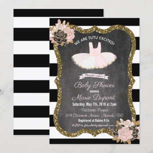 Tutu Upphetsad Tutu Baby Shower Inbjudan