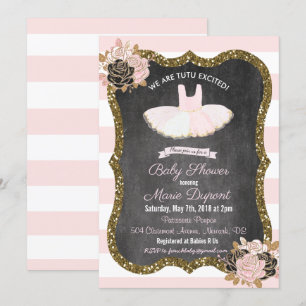 Tutu Upphetsad Tutu Baby Shower Inbjudan