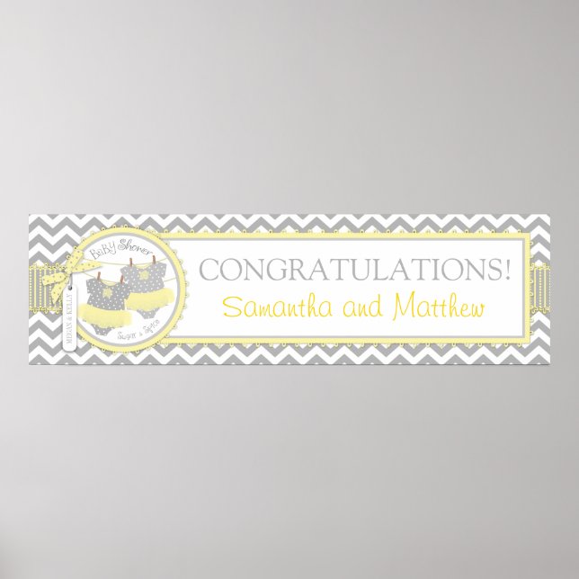 Tutus Chevron Skriv ut babyskanner för tvillingfli Poster (Framsidan)