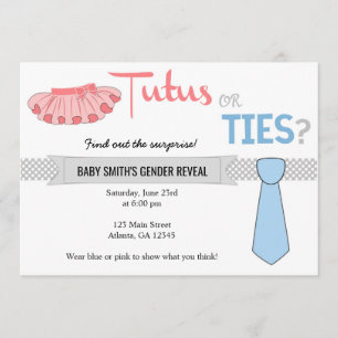 Tutus eller Tiesgender avslöjer inbjudningar