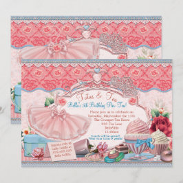 Tutus- och Tea Party Girls-klänning uppåt Inbjudningar