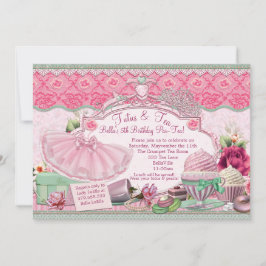 Tutus- och Tea Party Girls-klänning uppåt Inbjudningar