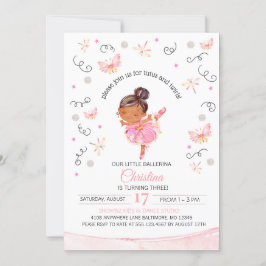 Tutus och Twirls Ballerina födelsedagsinbjudan Inbjudningar