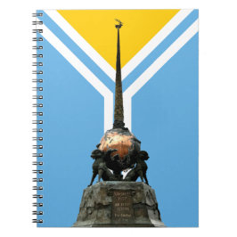 TUVA - Center of Asia Monument and Flagga notebook Anteckningsbok
