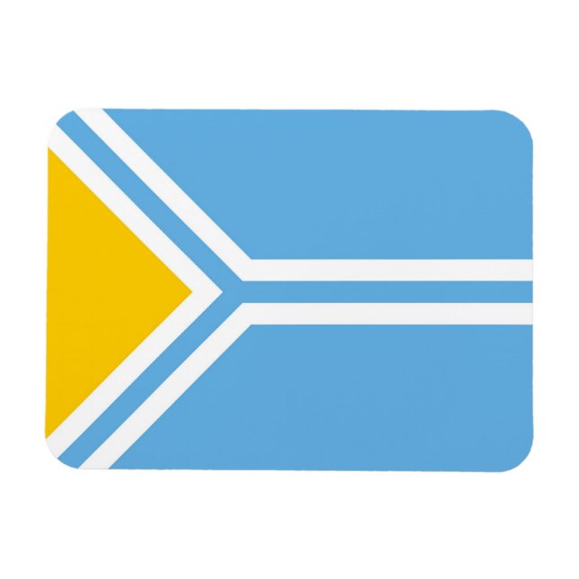 Tuva etnisk flagga tuvinians siberia magnet (Horisontell)