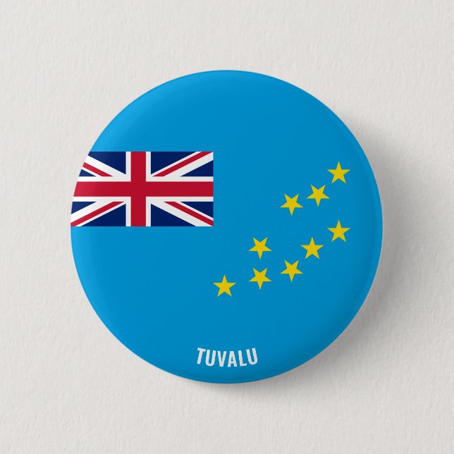 Tuvalu Flagga Charming Patriotic Knapp (Framsida)