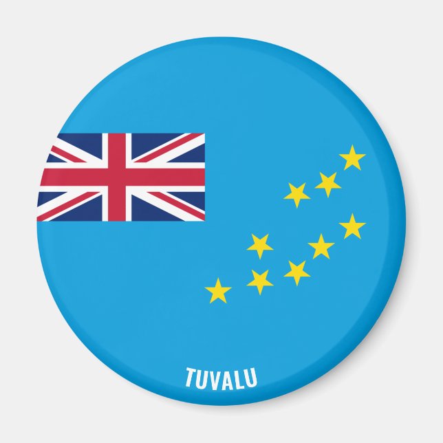 Tuvalu Flagga Charming Patriotic Magnet (Framsidan)