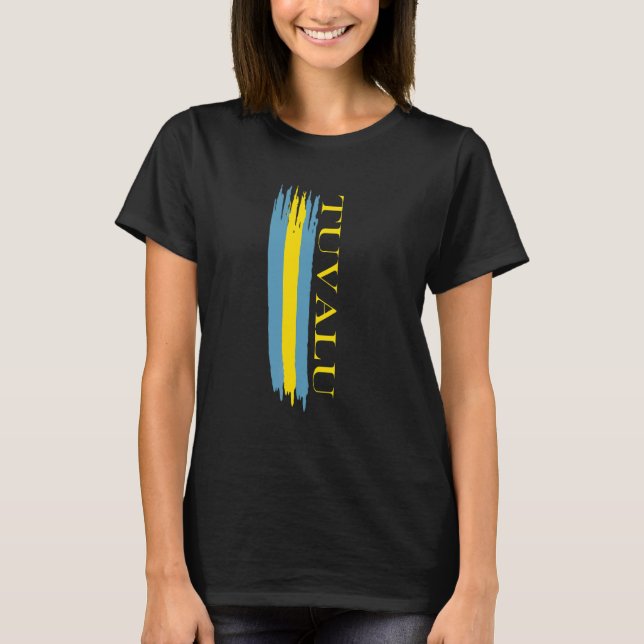 Tuvalu flaggas färgränder t shirt (Framsida)