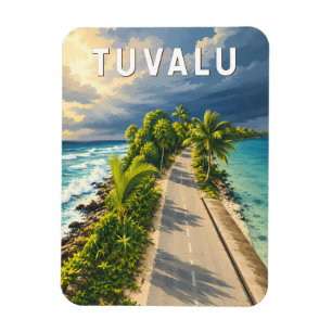 Tuvalu Illustration Resa Konst Vintage Magnet