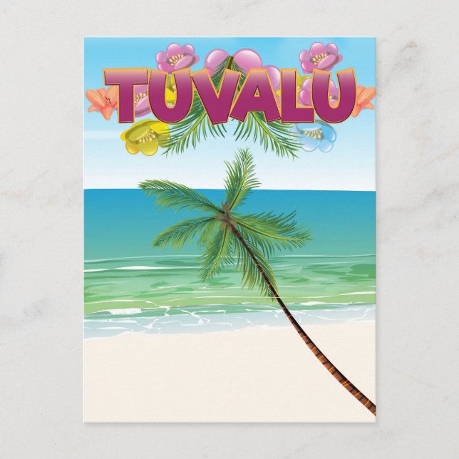 Tuvalu-ö resemässig poster vykort (Framsida)