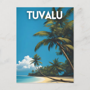 Tuvalu Retro Travel Poster Vykort