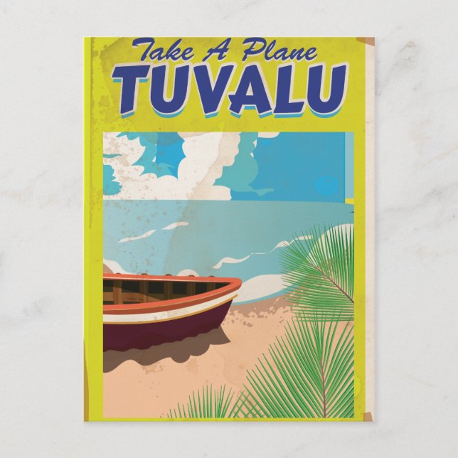 Tuvalu Vintage Resemål Vykort (Framsida)