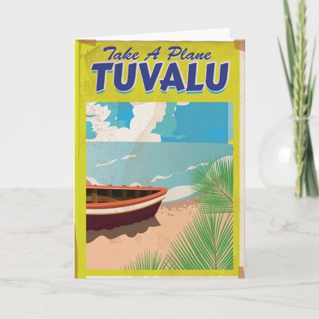 Tuvalu Vintage Resemaljningsaffisch Helgkort (Framsida)