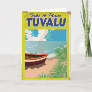 Tuvalu Vintage resor Poster Helgkort