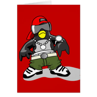 tux-30043 GANGSTER ATTITUDE FUNNY tux penguin da Hälsningskort