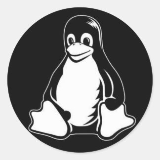 Tux Black Runt Klistermärke